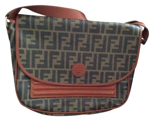 Fendi Brown Vinyl Cross Body Bag 