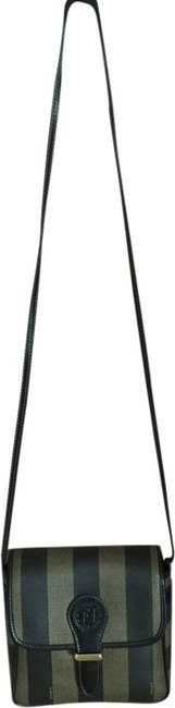 Fendi BrownBlack Coated Canvas Cross Body Bag 