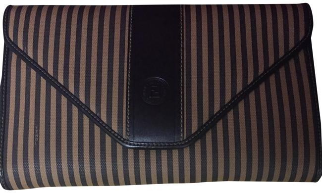 Fendi BrownBlack Leather Cross Body Bag 