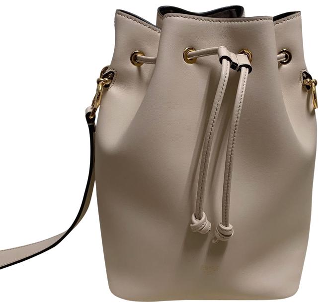 Fendi Bucket Grande Mon Tresor Off White Calfskin Leather Cross Body Bag 