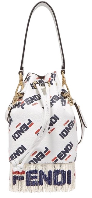 Fendi Bucket Mini Mon Tresor White Leather Cross Body Bag 