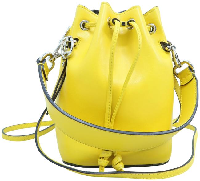 Fendi Bucket Mon Tresor Leather Yellow Calfskin Satchel 