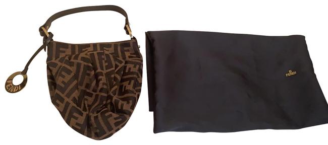 Fendi Bucket Monogrammed Mini Brown and Brown Canvas Hobo Bag 