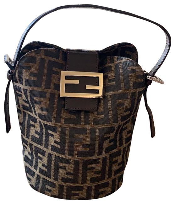 Fendi Bucket Zucca Brown Canvas Hobo Bag 