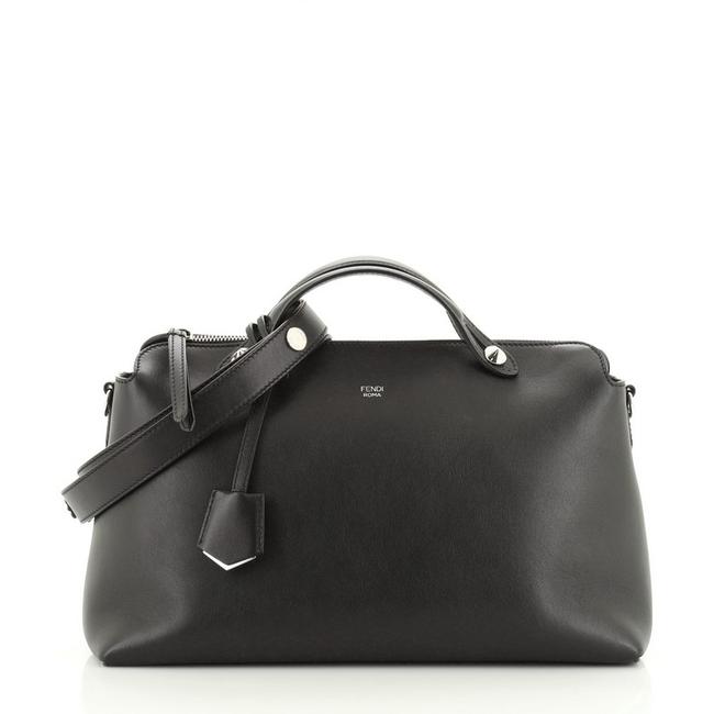 Fendi By The Calfskin Large Black Leather Satchel 