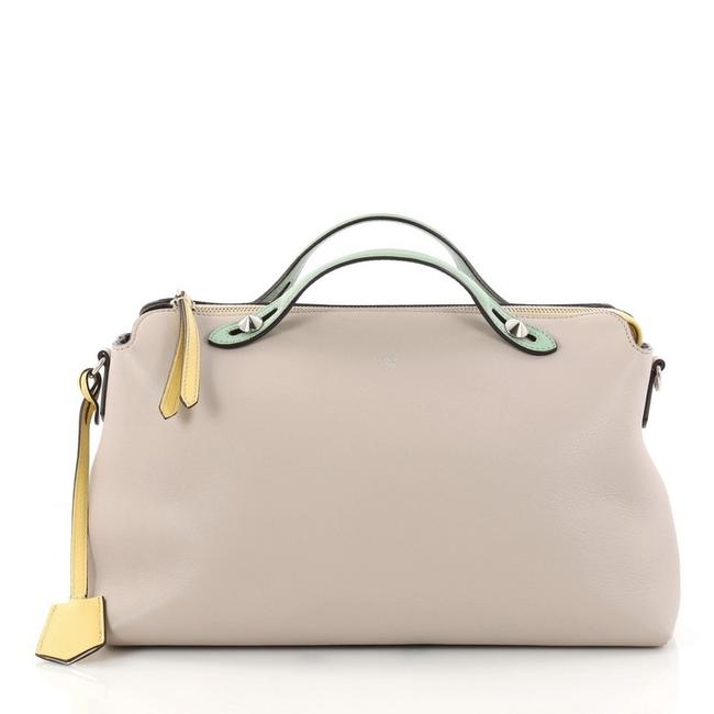 Fendi By The Calfskin Large Light Taupe Leather Satchel 