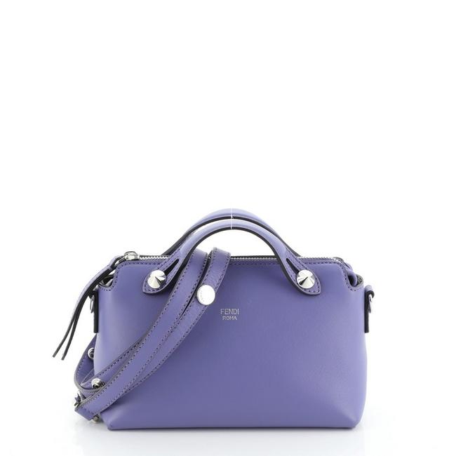 Fendi By The Calfskin Mini Purple Leather Satchel 