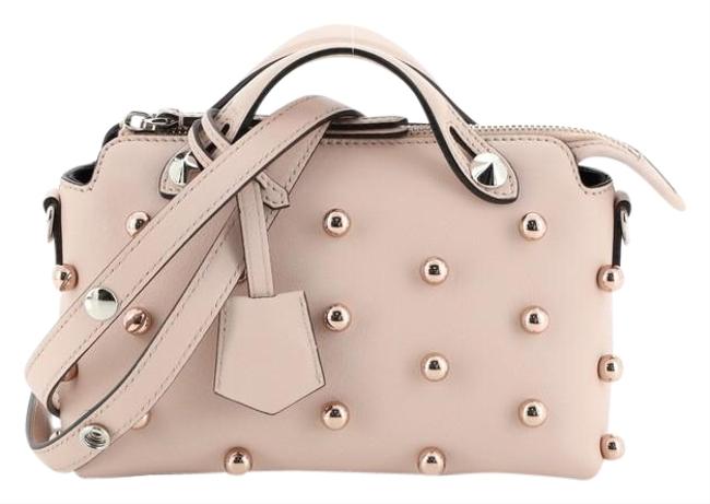 Fendi By The Studded Mini Neutral Leather Satchel 