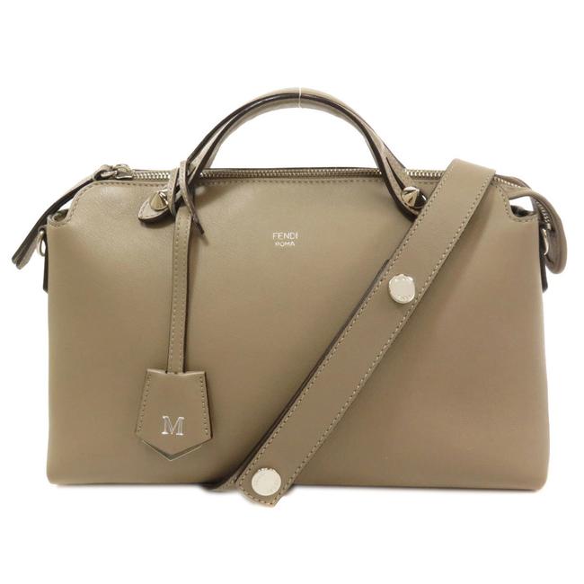 Fendi By The Way Medium Handbag Calf Ladies Beige Satchel 