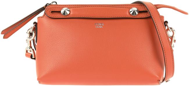 Fendi By The Way Mini Boston Orange Calfskin Leather Satchel 