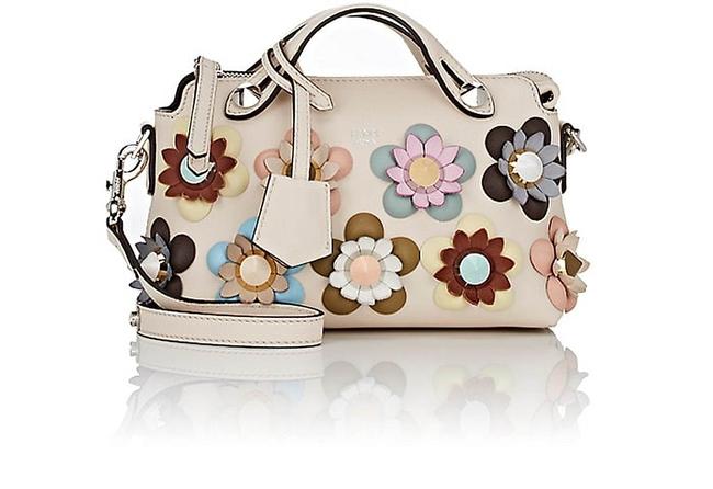 Fendi By The Way Mini satchel Pale Pink Floral Leather Cross Body Bag 