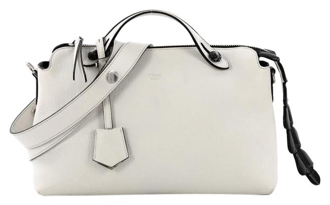 Fendi By with Crocodile Small White Leather Satchel 