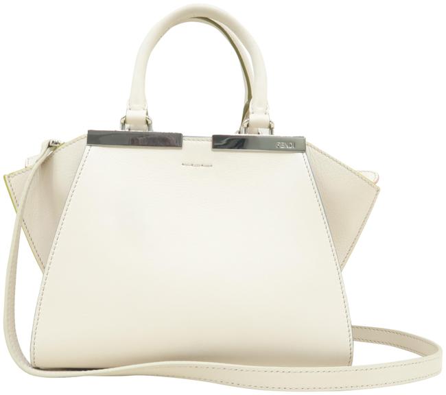 Fendi Calfskin Leather Ivory 3 Jours Satchel 