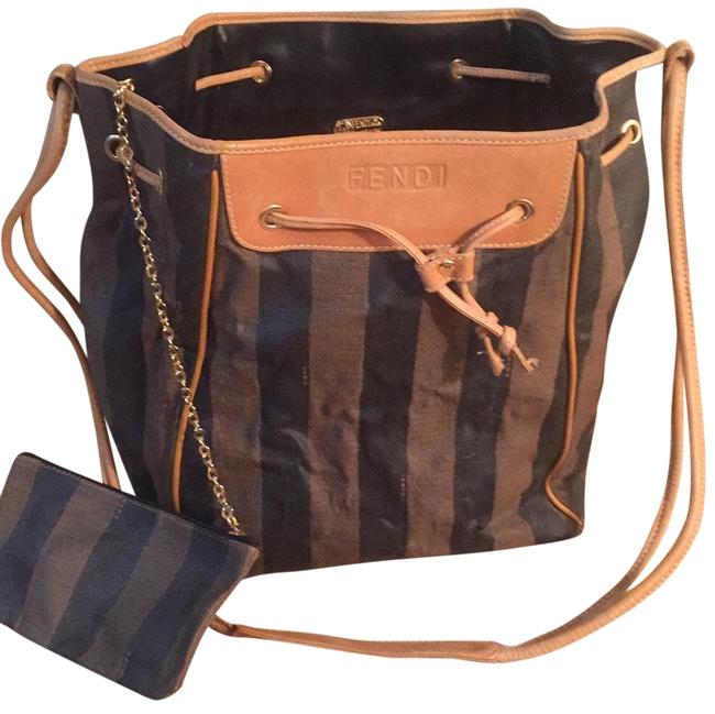 Fendi Canvas with Drawstring OliveBrown Satchel 