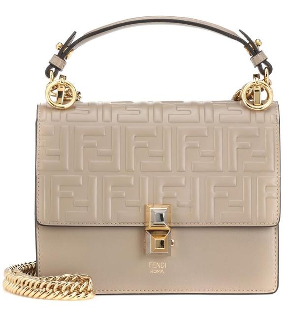 Fendi Chain Kan I Ff Logo Shoulder Red Leather Cross Body Bag 