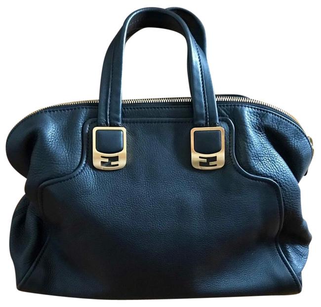 Fendi Chameleon Black Leather Satchel 