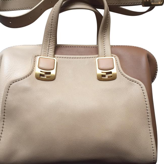 Fendi Chameleon BrownBeige Leather Cross Body Bag 