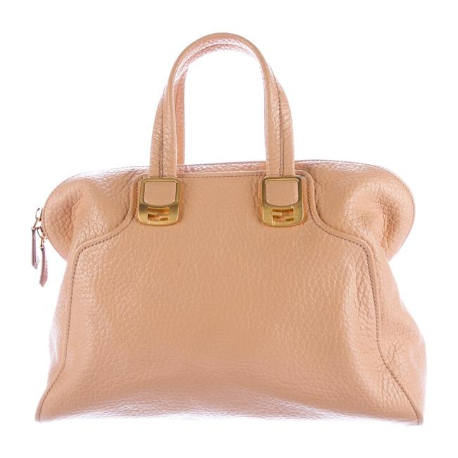 Fendi Chameleon Camel Pebbled Leather Satchel 