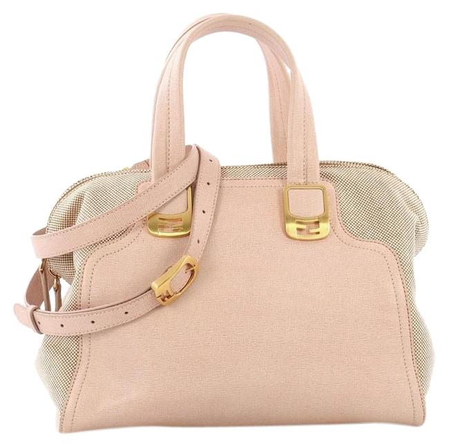 Fendi Chameleon Convertible Leather and Canvas Medium Satchel 