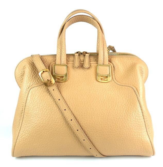 Fendi Chameleon Large Beige Leather Satchel 