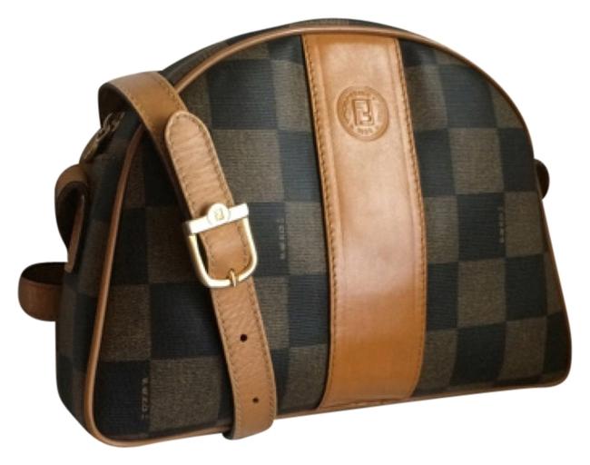 Fendi Check Crescent Cutie Cross Body Bag 