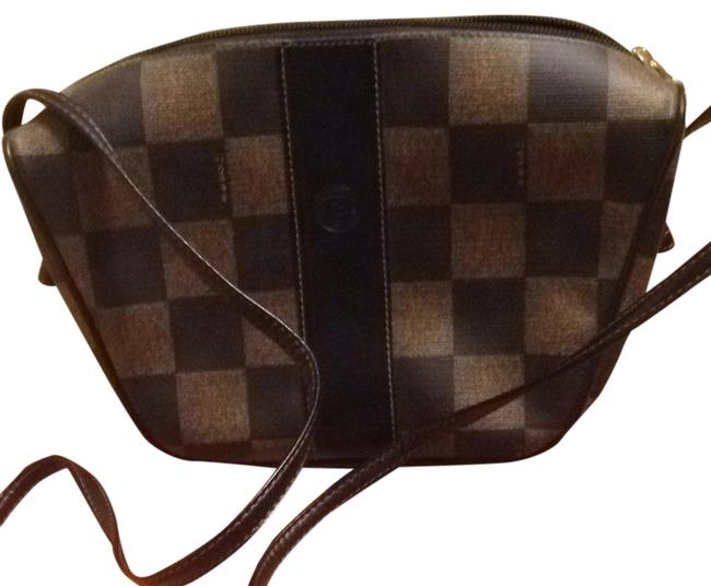 Fendi Checkered Brown Cross Body Bag 