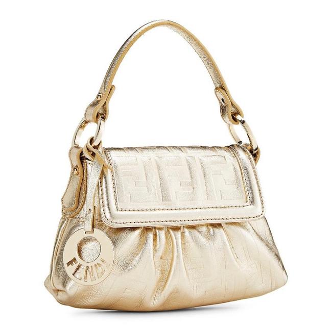 Fendi Chef Gold Leather Satchel 