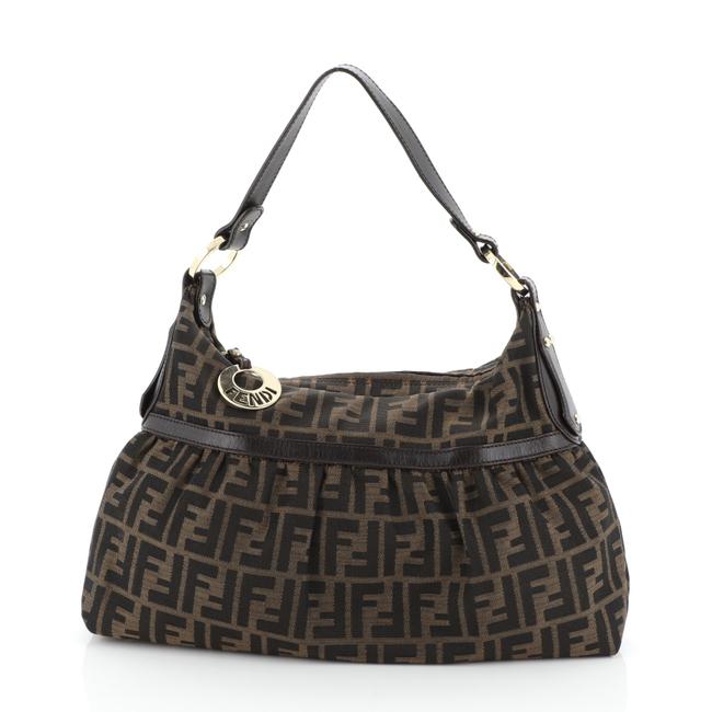 Fendi Chef Large Brown Zucca Canvas Hobo Bag 