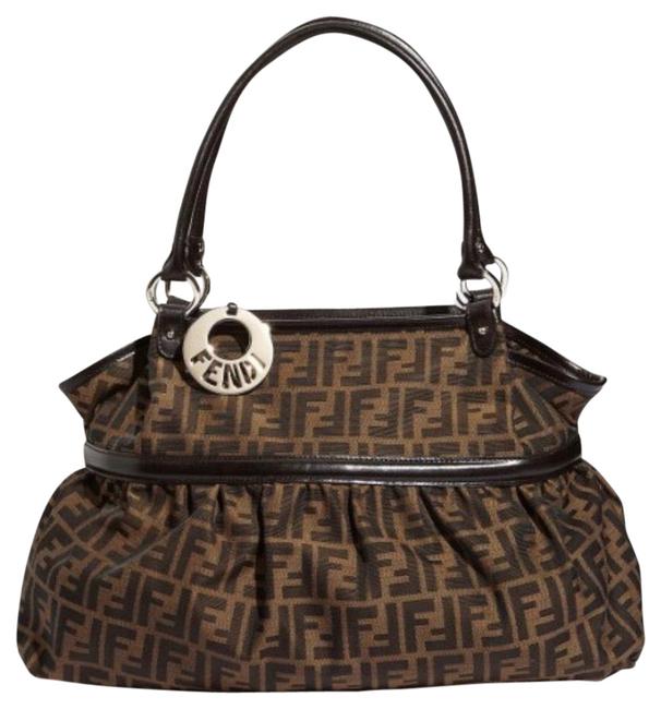 Fendi Chef Large Zucca Logo Canvas Hobo Bag 