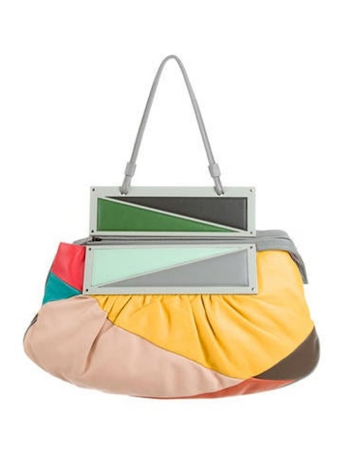 Fendi Convertible "To You" Multicolor Calfskin Leather Clutch 