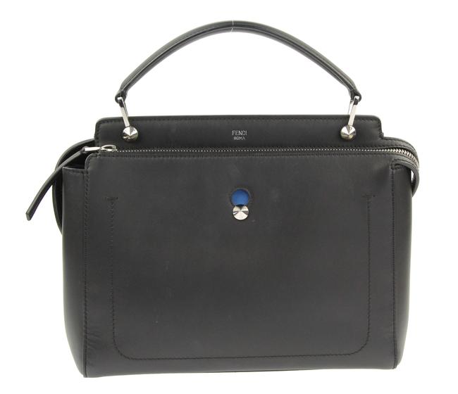 Fendi Dotcom Black Leather Satchel 