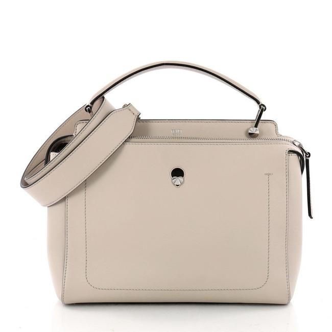 Fendi Dotcom Convertible Medium Beige Leather Satchel 