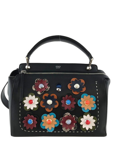 Fendi Dotcom Black Calfskin Leather Satchel 