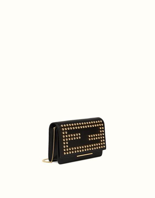 Fendi Downtown Street Style Black Leather Cross Body Bag 