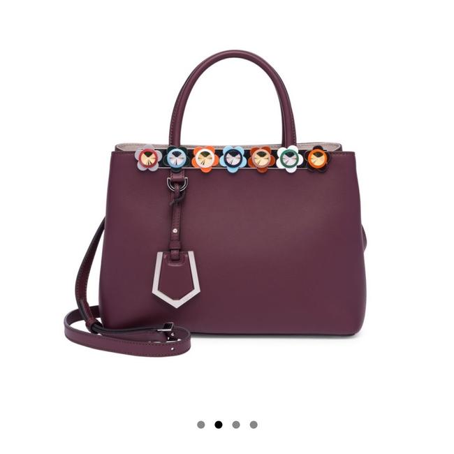 Fendi Dujour Tote Maroon Leather Satchel 