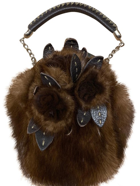 Fendi Evening Brown Mink Fur Clutch 
