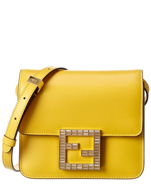 Fendi Fab Leather Brown Cross Body Bag 