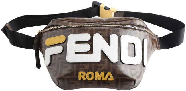 Fendi Fanny Pack Brown Coated Canvas Cross Body Bag 