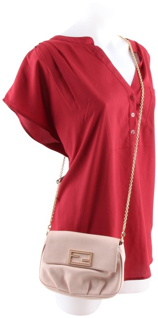 Fendi Fendista Pochette 8m0276 Pink Calfskin Leather Cross Body Bag 