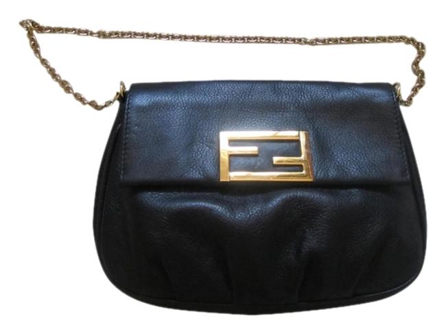 Fendi Clutch Fendista Pochette Black Cross Body Bag 