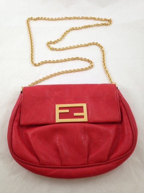Fendi Fendista Pochette Red Leather Cross Body Bag 