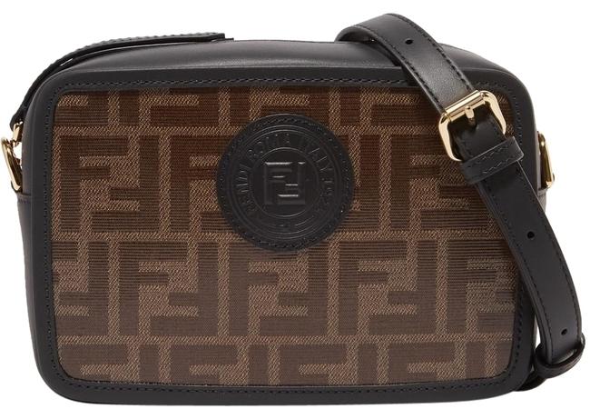 Fendi Ff Logo Mini Camera Brown and Black Cross Body Bag 