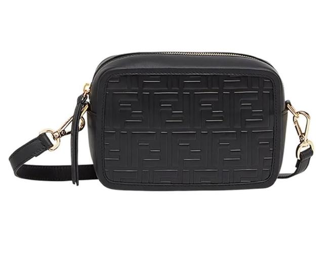Fendi Camera Case Ff Logo Mini Black Leather Cross Body Bag 