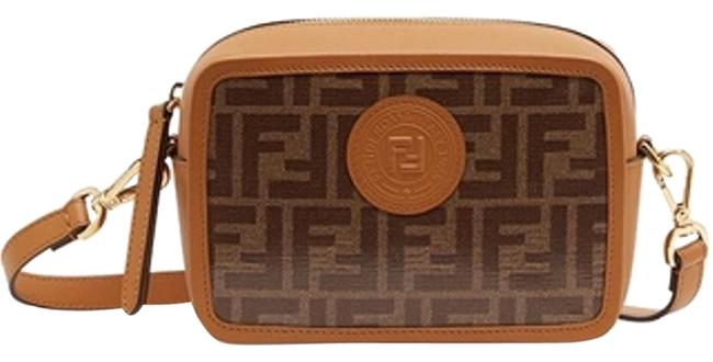Fendi Camera Case Ff Logo Mini Brown Fabricleather Cross Body Bag 