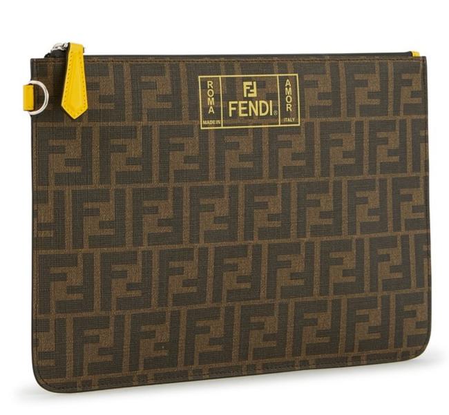 Fendi Ff Logo Pouch Clutch 