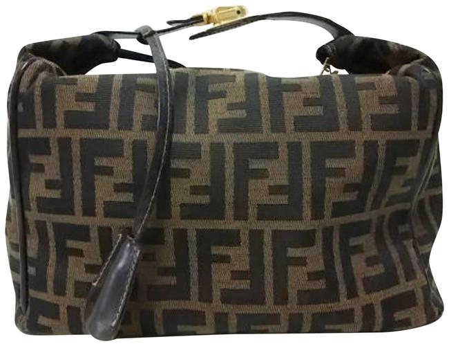 Fendi Ff Zucca Belt Buckle Boston 228035 Brown Monogram Canvas Satchel 