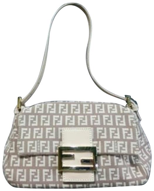 Fendi Ff Zucca Mama Forever 228032 Pink Grey Coated Canvas Satchel 