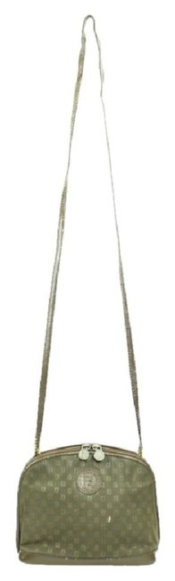 Fendi Ffjy26 Dark Taupe Canvas Cross Body Bag 