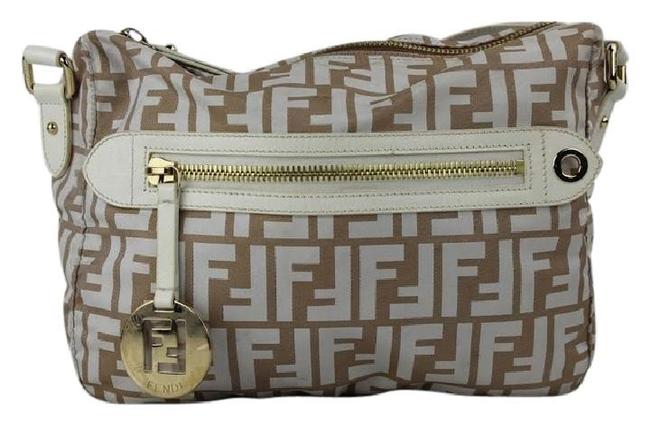 Fendi Fflm3 White Canvas Cross Body Bag 