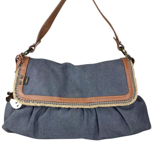 Fendi Flap Blue Denim Hobo Bag 